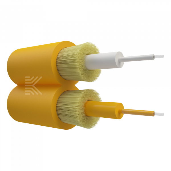 Оптический кабель, дуплекс, G.652.D, 3 мм, нг(А)-HF, жёлтый