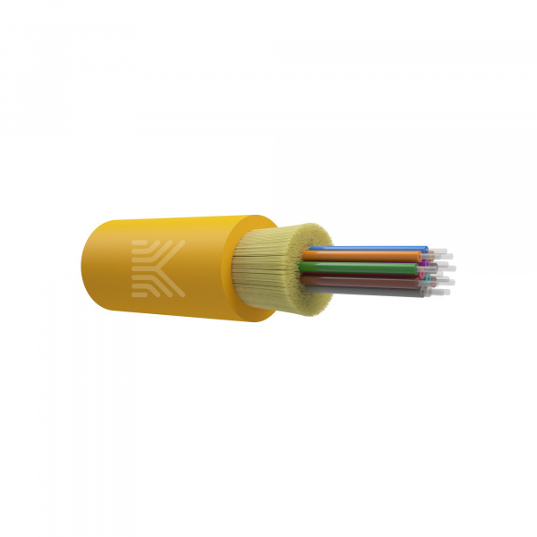 Оптический кабель распределительный для MPO/MTP, SM G.652.D, 12 волокон, 3мм, для внутренней прокладки, нг(А)-HF, жёлтый
