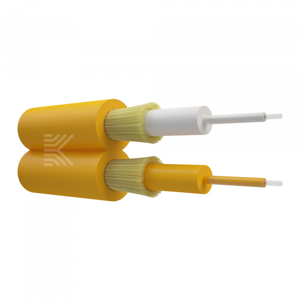 Оптический кабель, duplex, G.652.D, 2 мм, нг(А)-HF, жёлтый