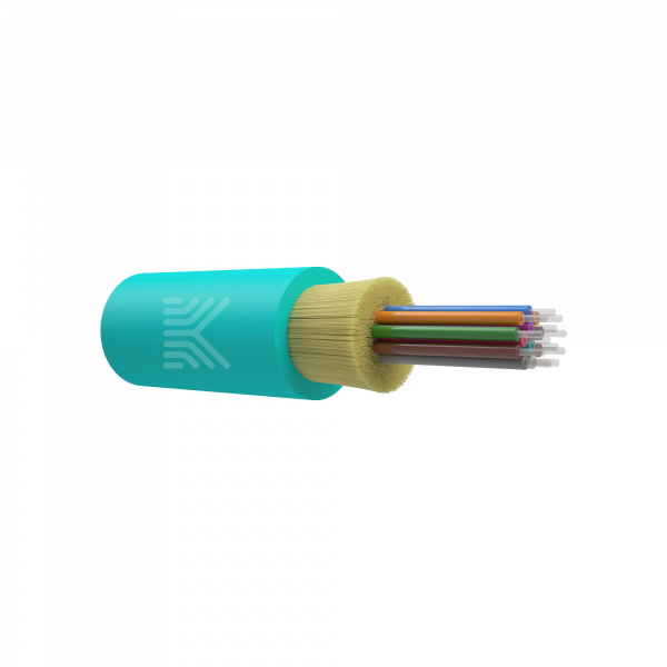Оптический кабель распределительный для MPO/MTP, MM 50/125, OM3, 12 волокон, 3мм, для внутренней прокладки, нг(А)-HF, аква
