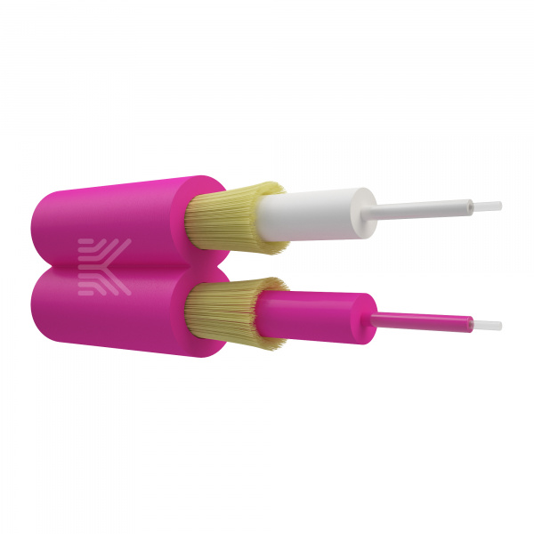 Оптический кабель, duplex, МM 50/125, OM4, 2.0mm, нг(А)-HF, маджента