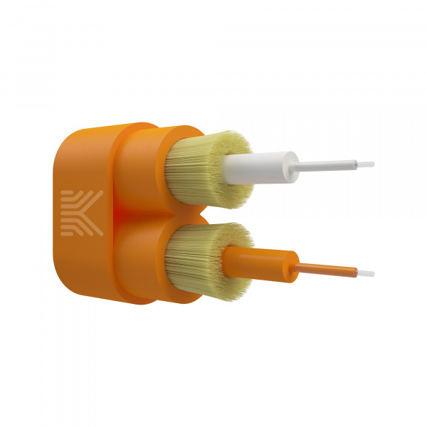 Оптический кабель распределительный Брекаут, 50/125 OM2, 2 волокна, для внутренней прокладки, нг(А)-HF, оранжевый