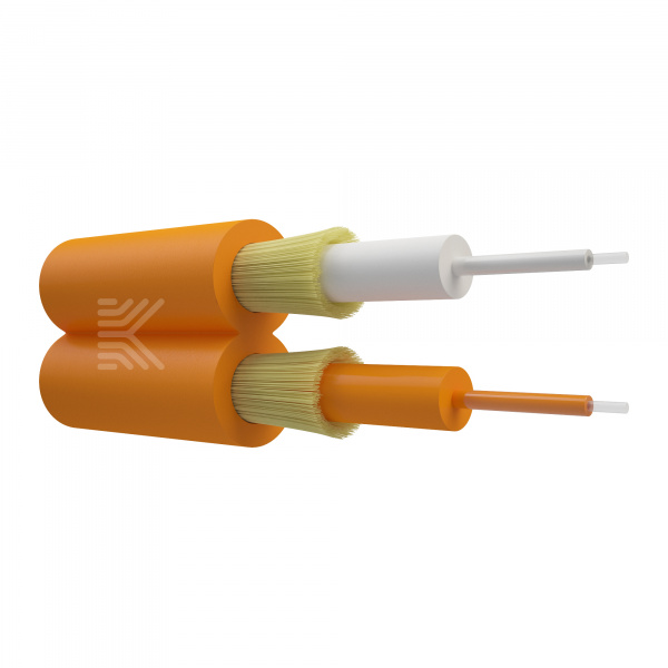Оптический кабель, дуплекс, ОМ2, 2 мм, нг(А)-HF, оранжевый